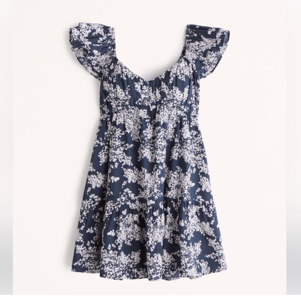 Abercrombie & Fitch Navy and White Floral Mini Dress
